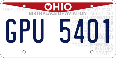 OH license plate GPU5401