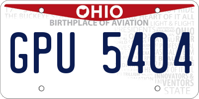 OH license plate GPU5404