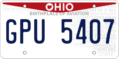 OH license plate GPU5407