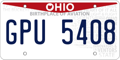 OH license plate GPU5408