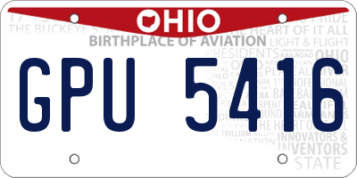 OH license plate GPU5416