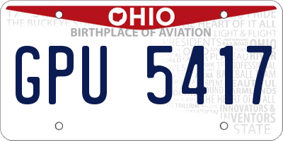 OH license plate GPU5417