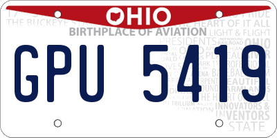 OH license plate GPU5419