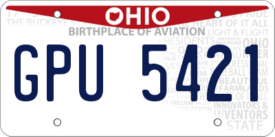 OH license plate GPU5421