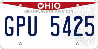 OH license plate GPU5425