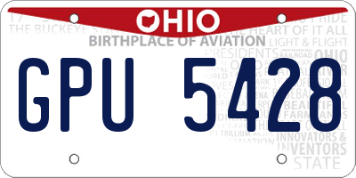 OH license plate GPU5428