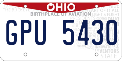 OH license plate GPU5430