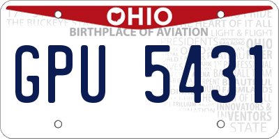 OH license plate GPU5431