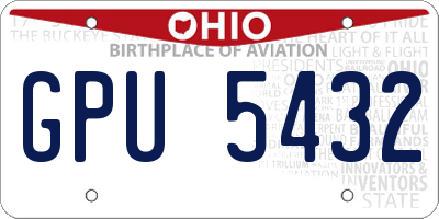 OH license plate GPU5432