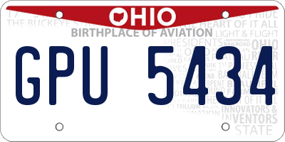 OH license plate GPU5434