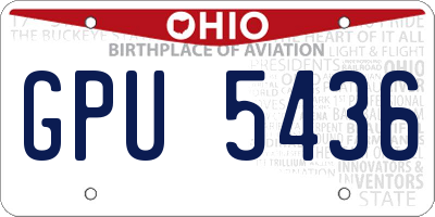 OH license plate GPU5436