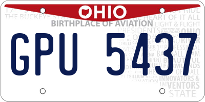 OH license plate GPU5437