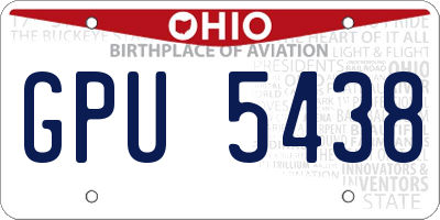 OH license plate GPU5438