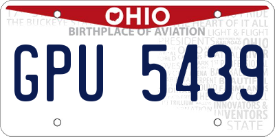 OH license plate GPU5439