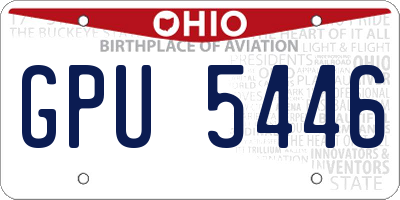 OH license plate GPU5446