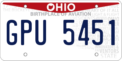 OH license plate GPU5451