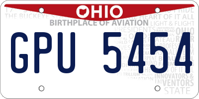 OH license plate GPU5454