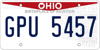 OH license plate GPU5457