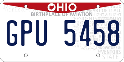 OH license plate GPU5458