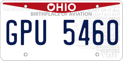 OH license plate GPU5460