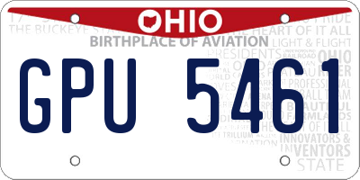 OH license plate GPU5461