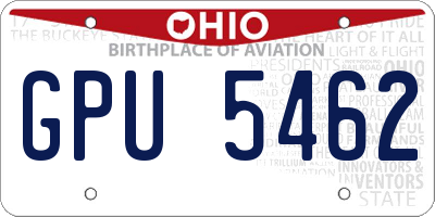 OH license plate GPU5462