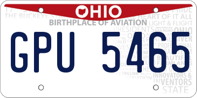 OH license plate GPU5465