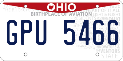 OH license plate GPU5466