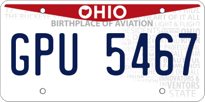OH license plate GPU5467