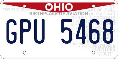OH license plate GPU5468