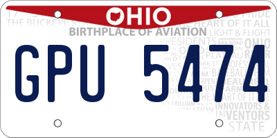 OH license plate GPU5474