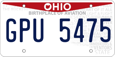 OH license plate GPU5475