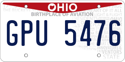 OH license plate GPU5476