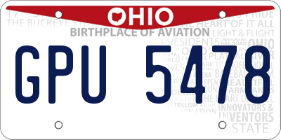 OH license plate GPU5478