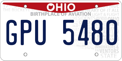 OH license plate GPU5480