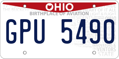 OH license plate GPU5490