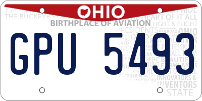 OH license plate GPU5493