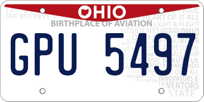 OH license plate GPU5497