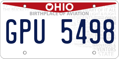OH license plate GPU5498