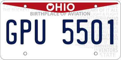 OH license plate GPU5501