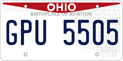 OH license plate GPU5505