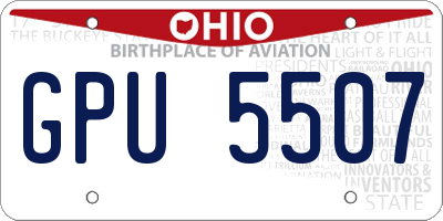 OH license plate GPU5507