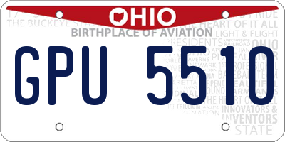 OH license plate GPU5510