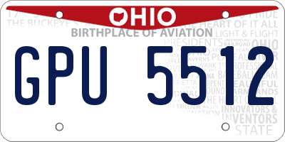 OH license plate GPU5512