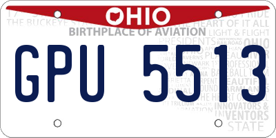 OH license plate GPU5513