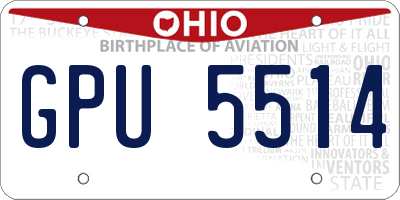 OH license plate GPU5514