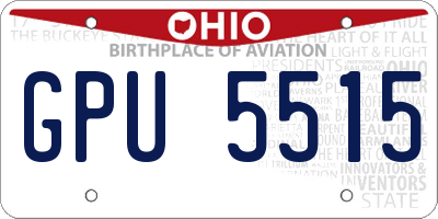 OH license plate GPU5515