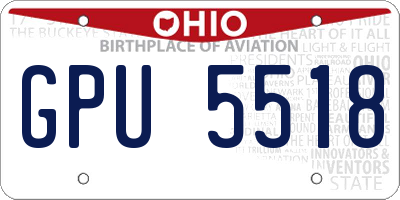 OH license plate GPU5518