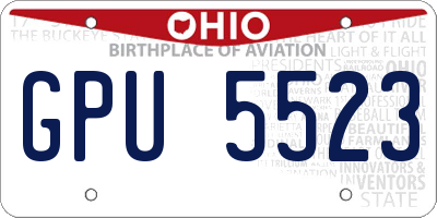 OH license plate GPU5523