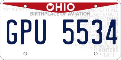 OH license plate GPU5534